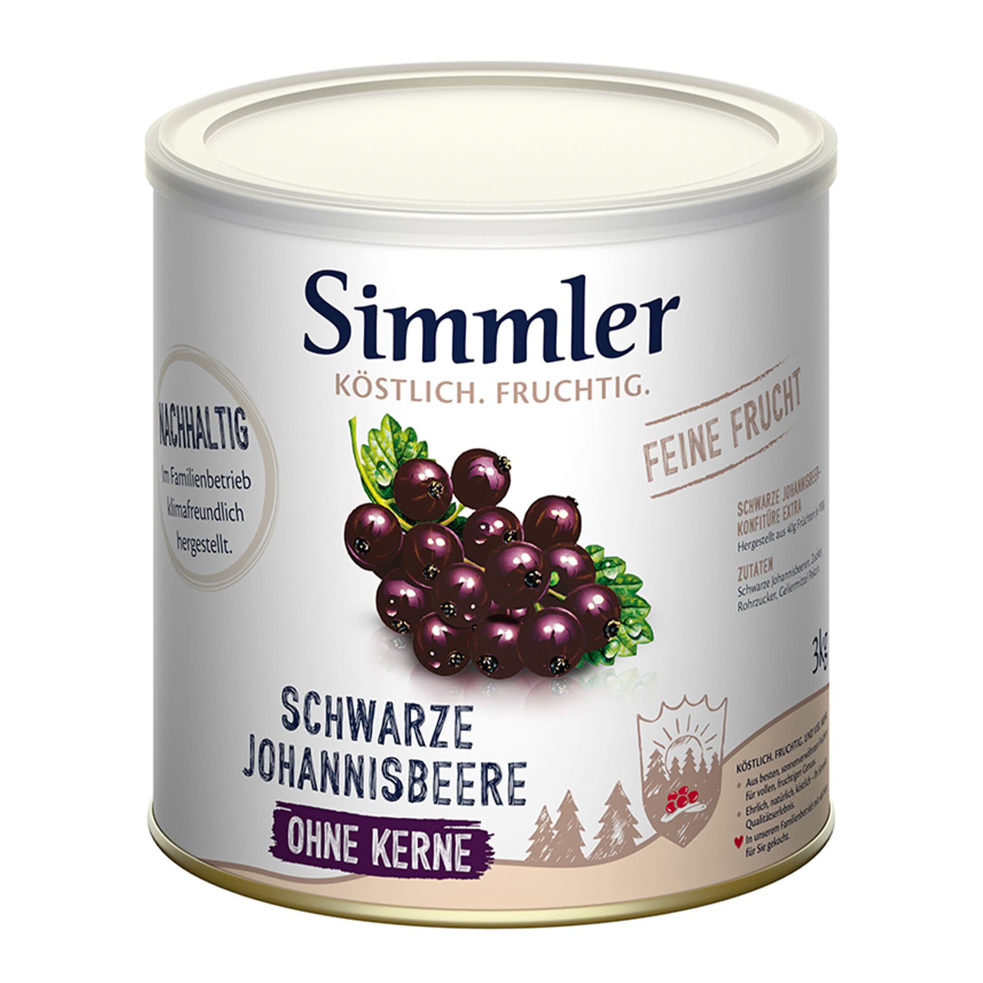 Schwarze Johannisbeer Marmelade Dose ohne Kerne