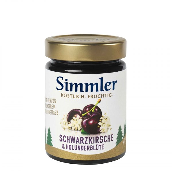Schwarzkirsch Holunderblüten Marmelade